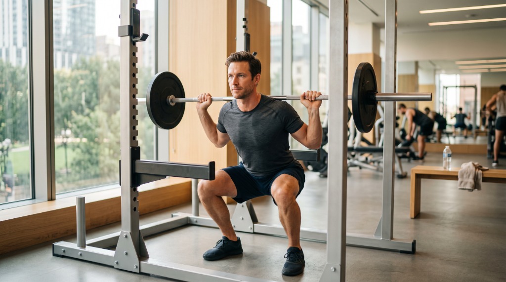 Allenamento in palestra con bilanciere
